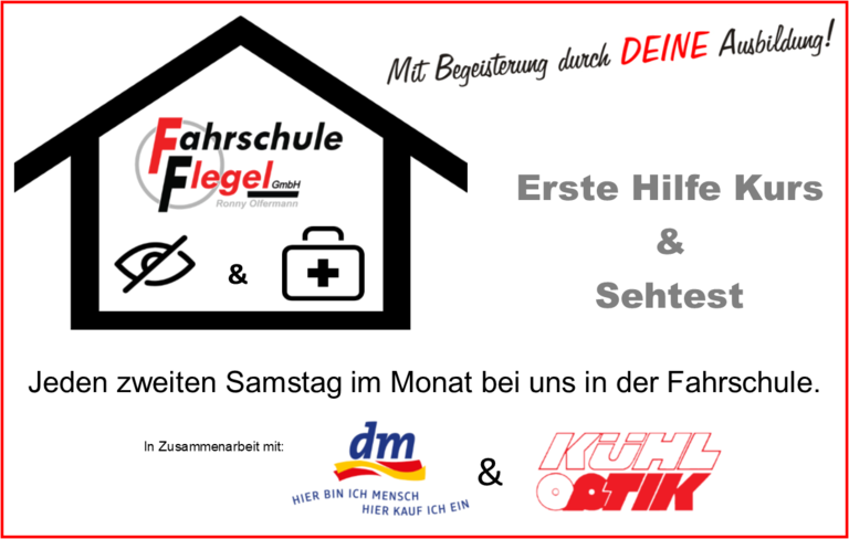 Erste Hilfe Kurse mit Sehtest